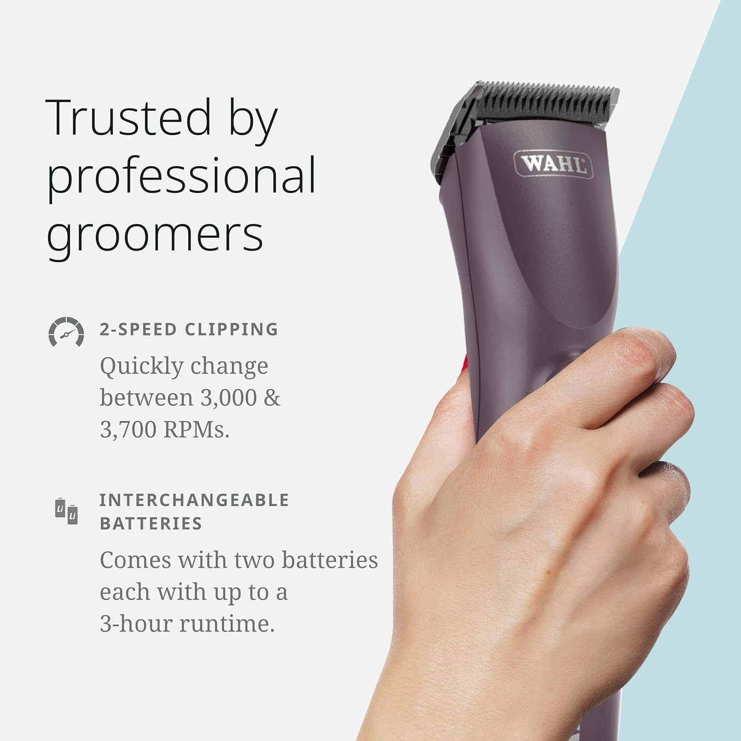 imageWahl Pro Animal KM Supera Cordless Pet Clipper and Stainless Steel Attachment Guide Comb Set
