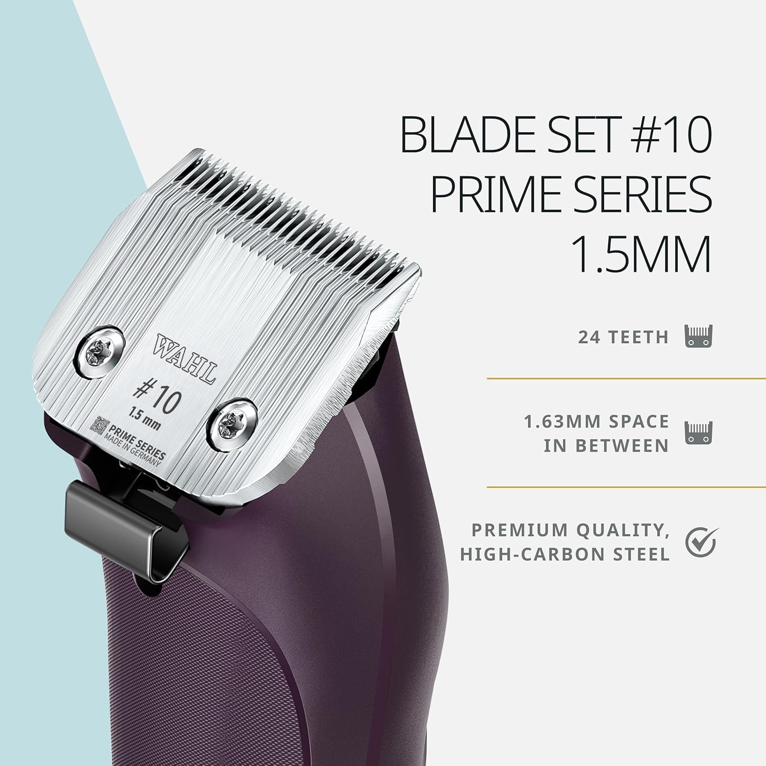 imageWahl Pro Animal Wide Prime Series Blades Professional Fine Tooth Pet Clipper for Horse Cat amp Dog Grooming Made from HighCarbon Steel 10W 15mm10