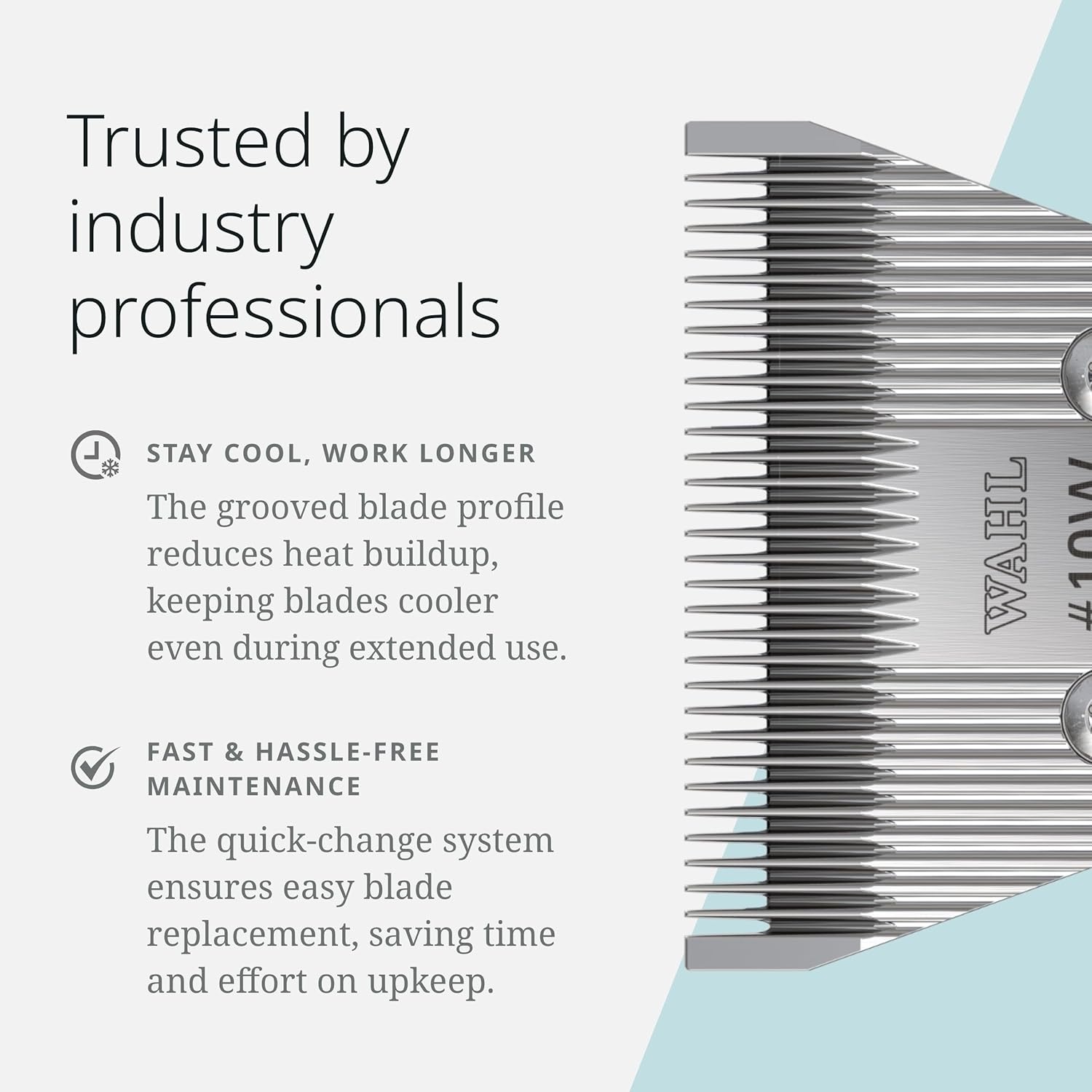 imageWahl Pro Animal Wide Prime Series Blades Professional Fine Tooth Pet Clipper for Horse Cat amp Dog Grooming Made from HighCarbon Steel 10W 15mm10W