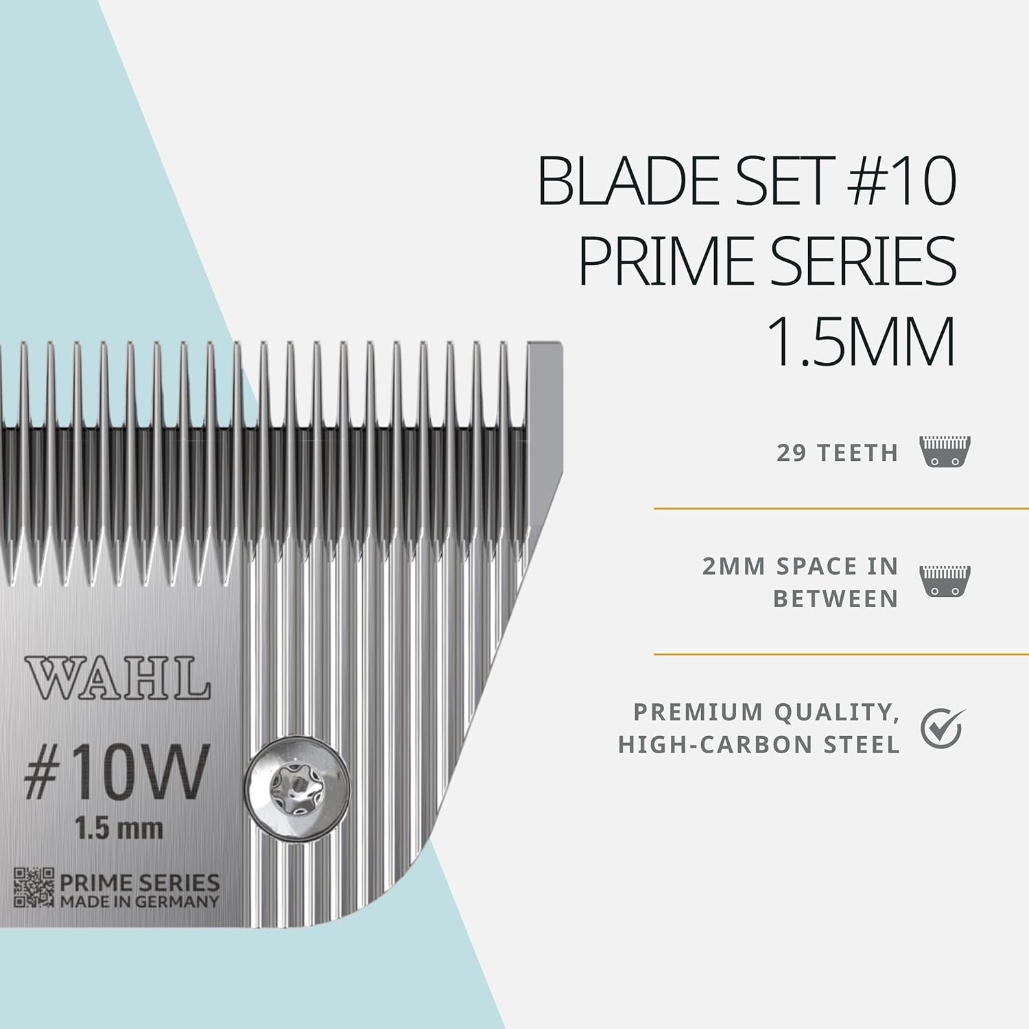 imageWahl Pro Animal Wide Prime Series Blades Professional Fine Tooth Pet Clipper for Horse Cat amp Dog Grooming Made from HighCarbon Steel 10W 15mm10W