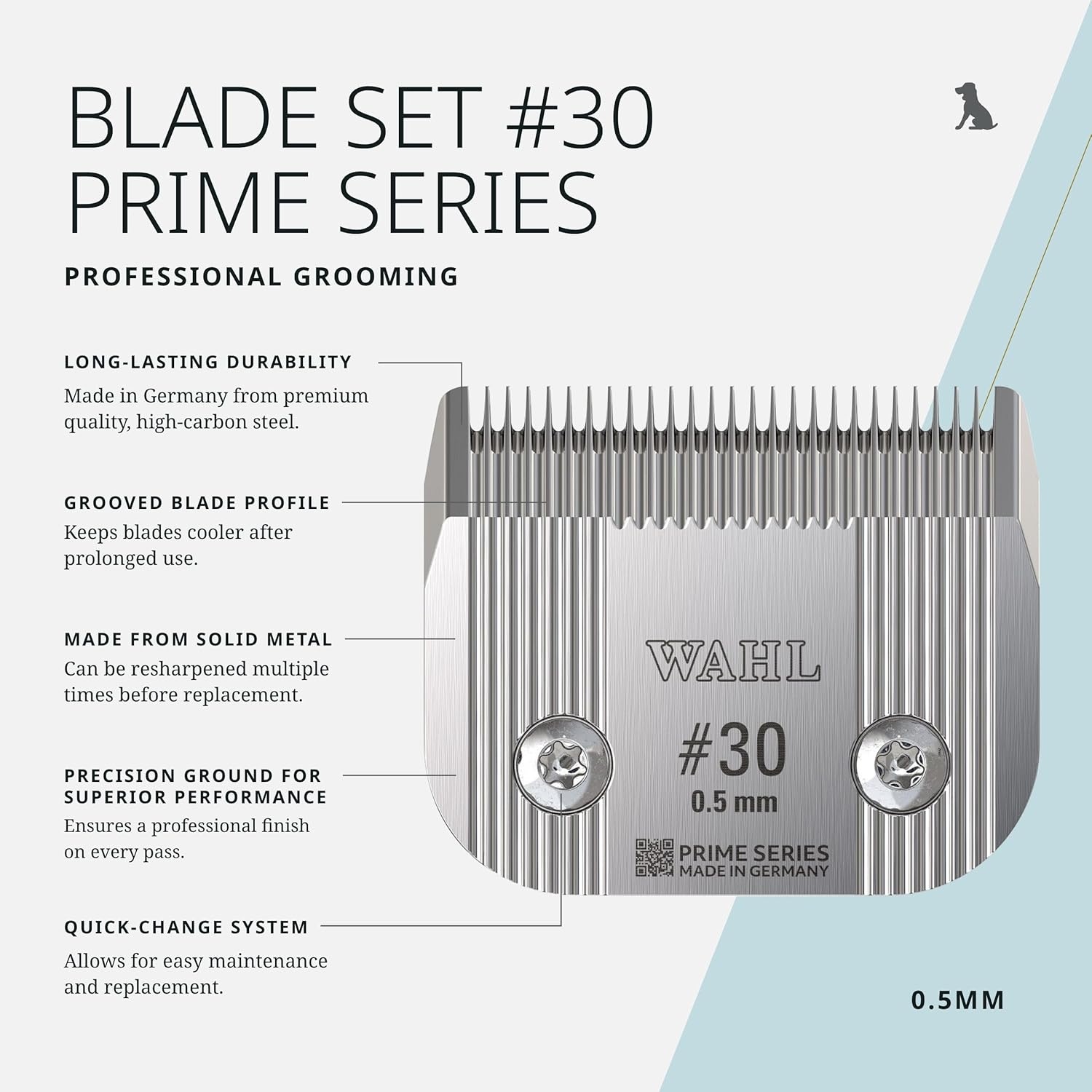 imageWahl Pro Animal Wide Prime Series Blades Professional Fine Tooth Pet Clipper for Horse Cat amp Dog Grooming Made from HighCarbon Steel 10W 15mm30