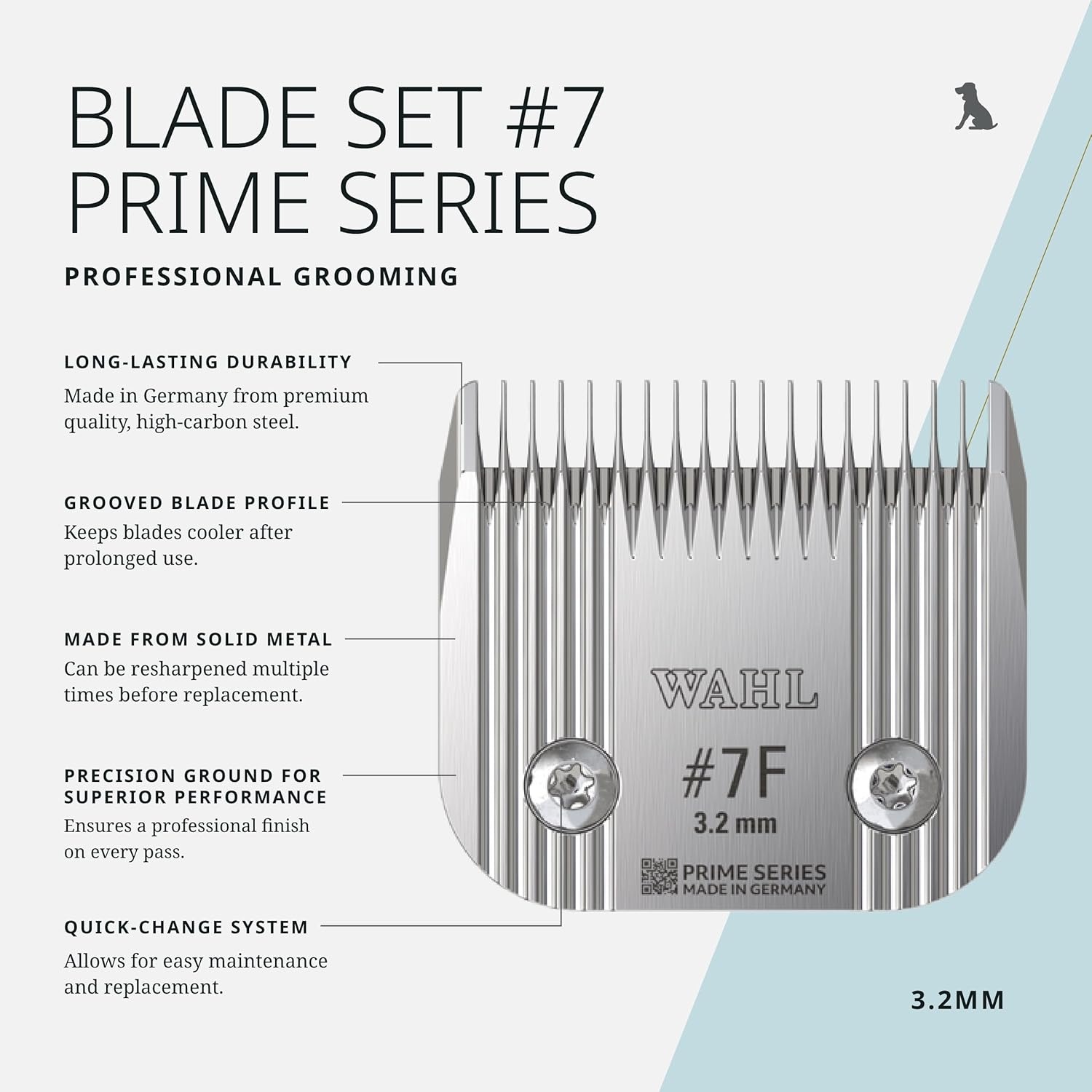 imageWahl Pro Animal Wide Prime Series Blades Professional Fine Tooth Pet Clipper for Horse Cat amp Dog Grooming Made from HighCarbon Steel 10W 15mm7