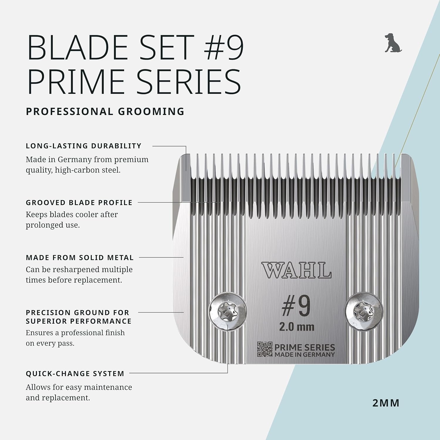 imageWahl Pro Animal Wide Prime Series Blades Professional Fine Tooth Pet Clipper for Horse Cat amp Dog Grooming Made from HighCarbon Steel 10W 15mm9