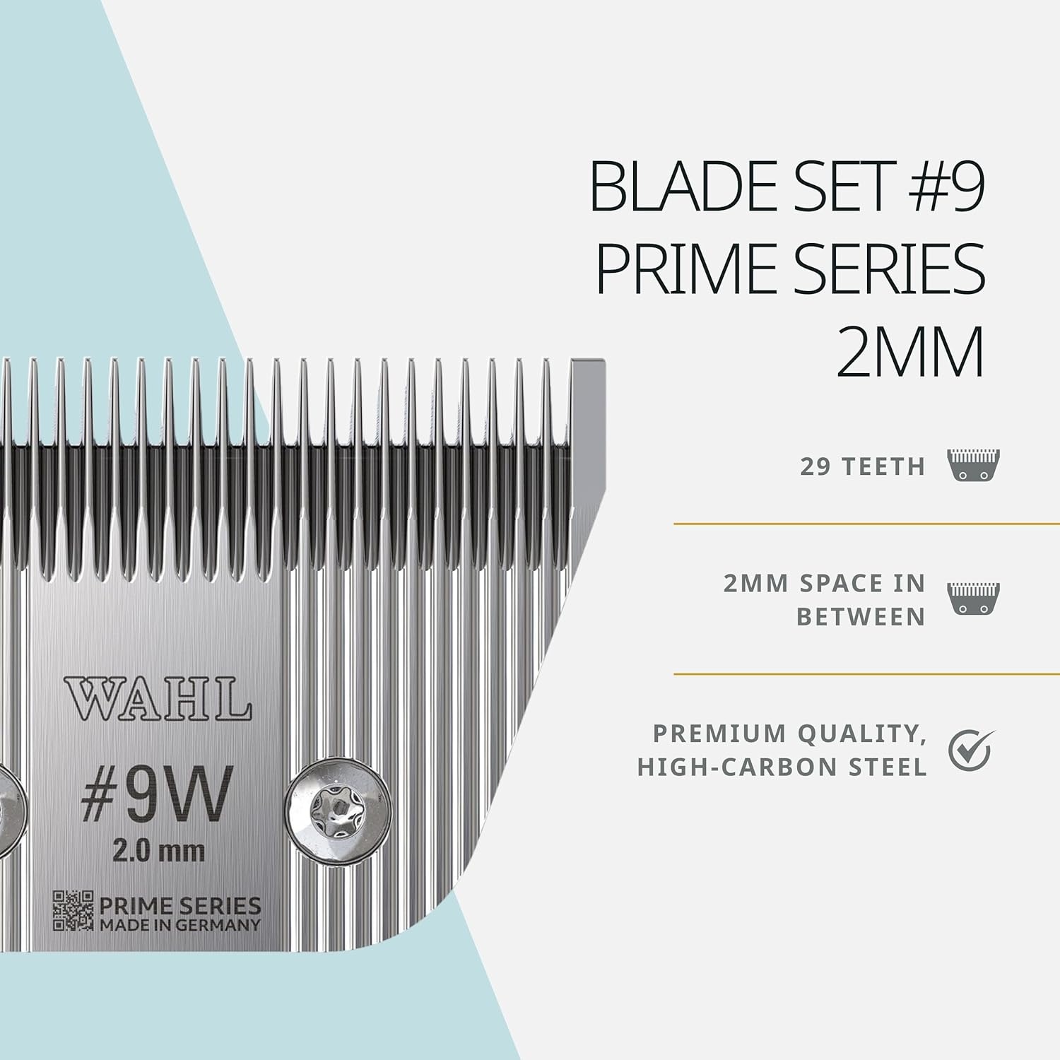 imageWahl Pro Animal Wide Prime Series Blades Professional Fine Tooth Pet Clipper for Horse Cat amp Dog Grooming Made from HighCarbon Steel 10W 15mm9W