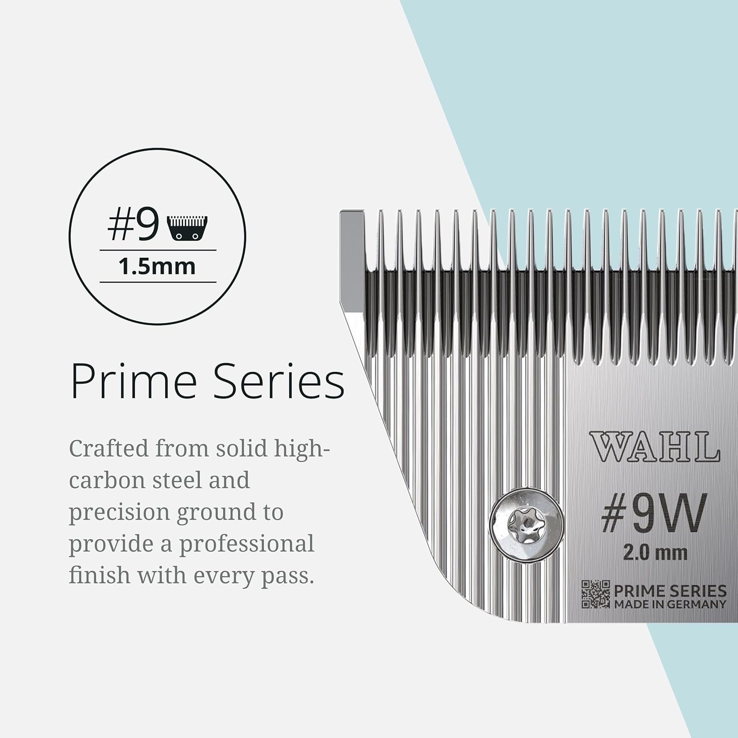 imageWahl Pro Animal Wide Prime Series Blades Professional Fine Tooth Pet Clipper for Horse Cat amp Dog Grooming Made from HighCarbon Steel 10W 15mm9W