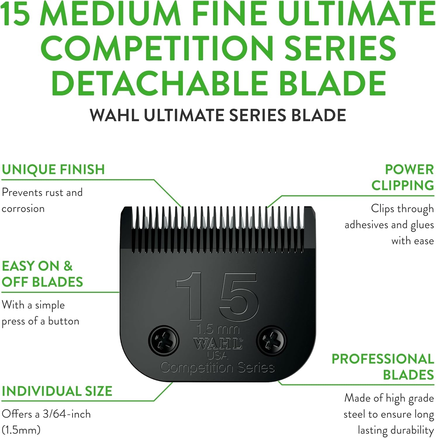 imageWahl Professional Animal 10 Medium Ultimate Competition Series Detachable Blade with 116Inch Cut Length 235850015