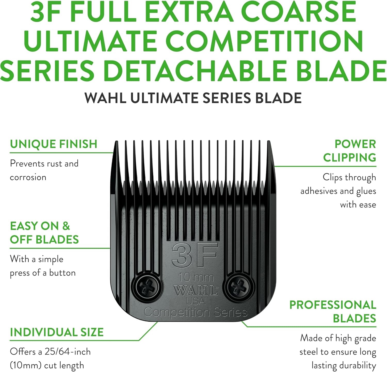 imageWahl Professional Animal 10 Medium Ultimate Competition Series Detachable Blade with 116Inch Cut Length 23585003F