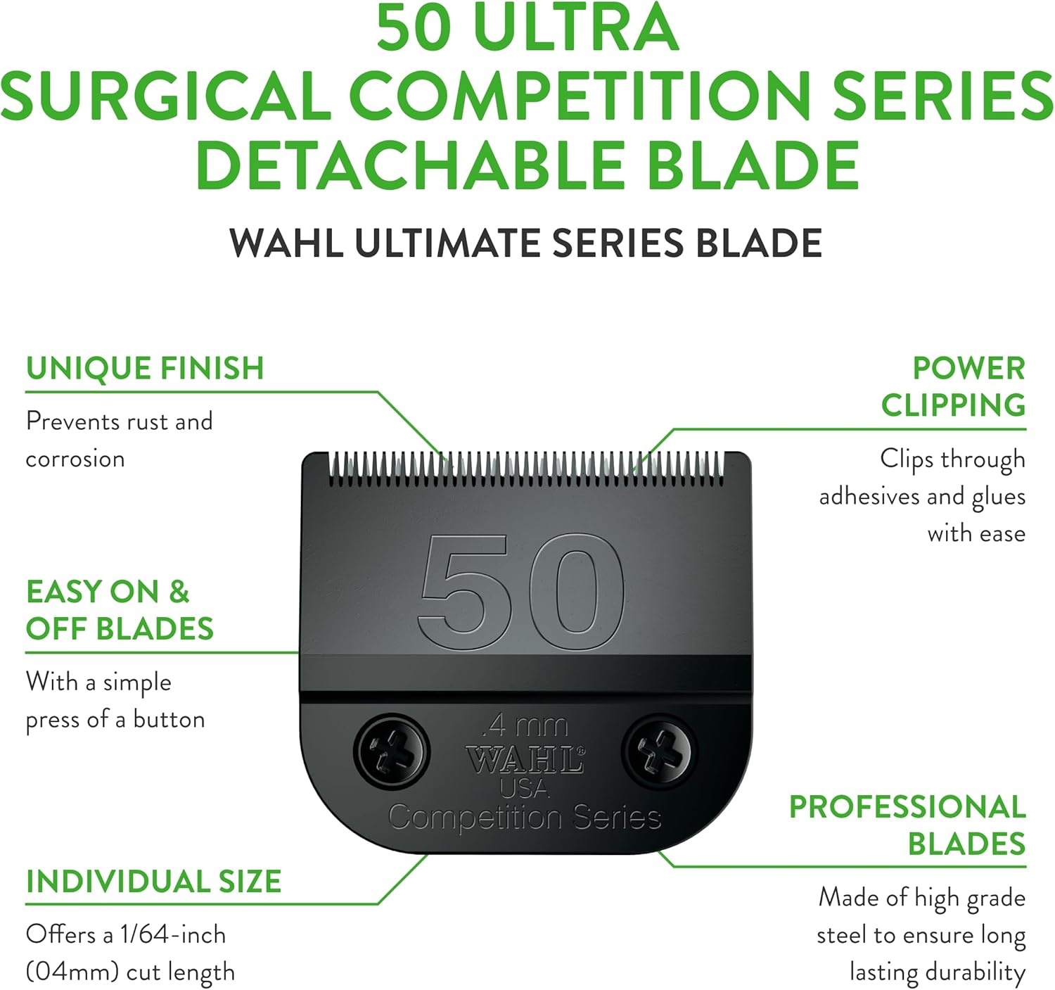 imageWahl Professional Animal 10 Medium Ultimate Competition Series Detachable Blade with 116Inch Cut Length 235850050