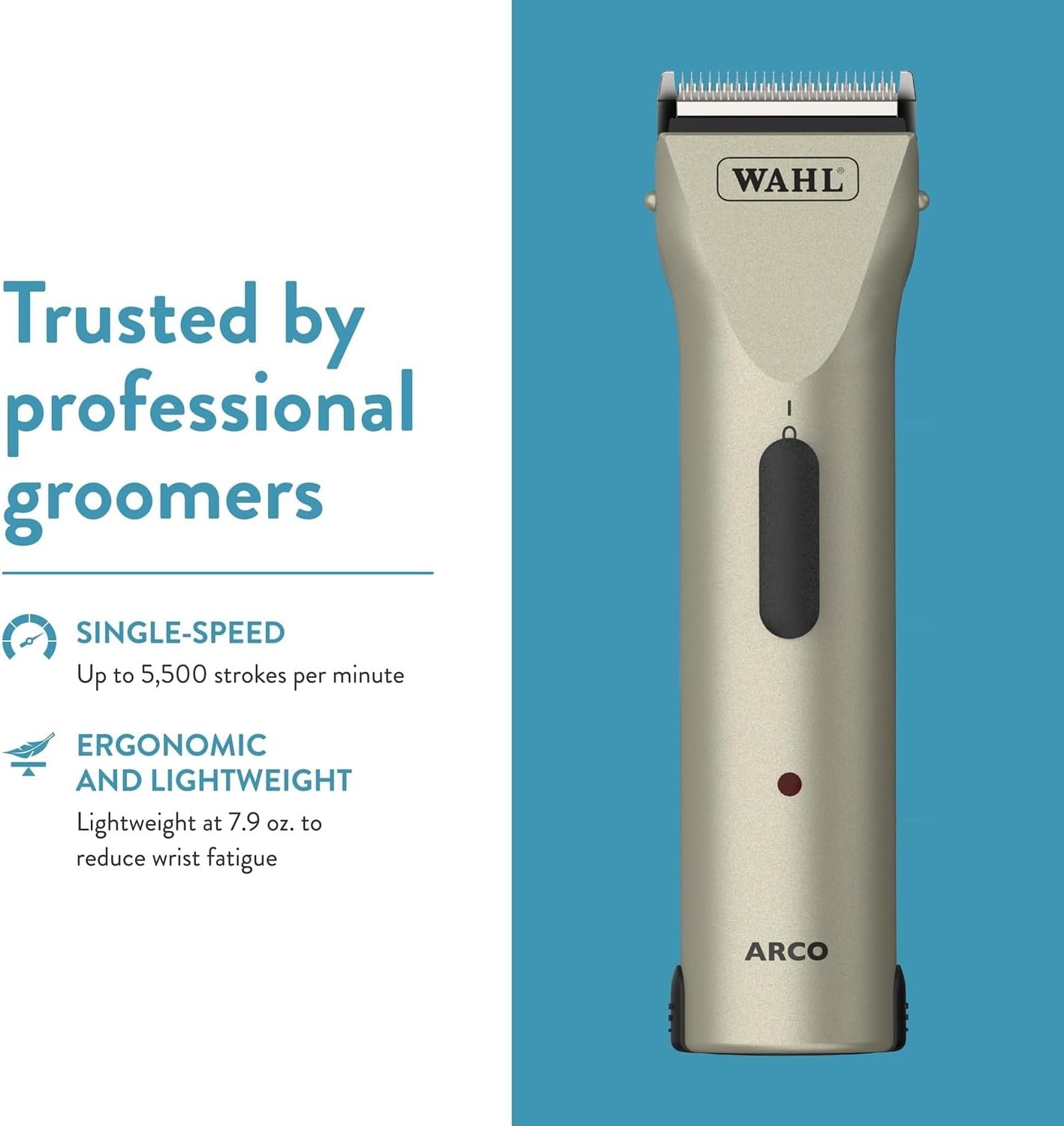 imageWahl Professional Animal Arco Pet Dog Cat and Horse Cordless Clipper Kit Champagne 8786452Champagne