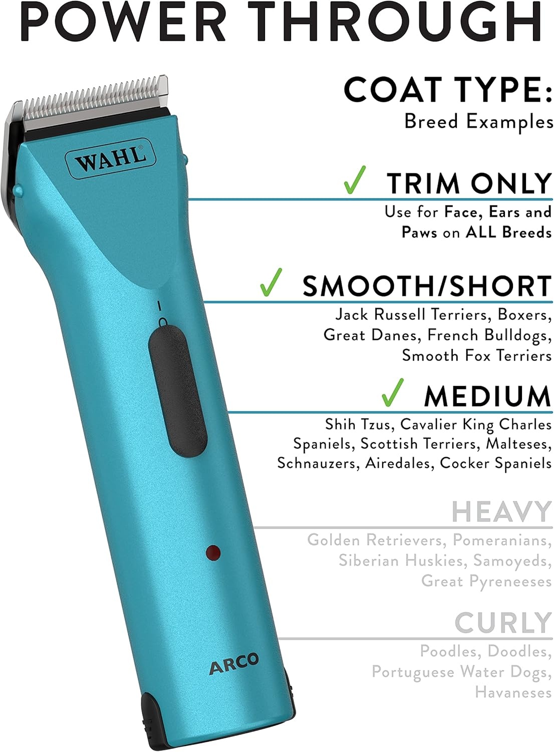 imageWahl Professional Animal Arco Pet Dog Cat and Horse Cordless Clipper Kit Champagne 8786452Teal