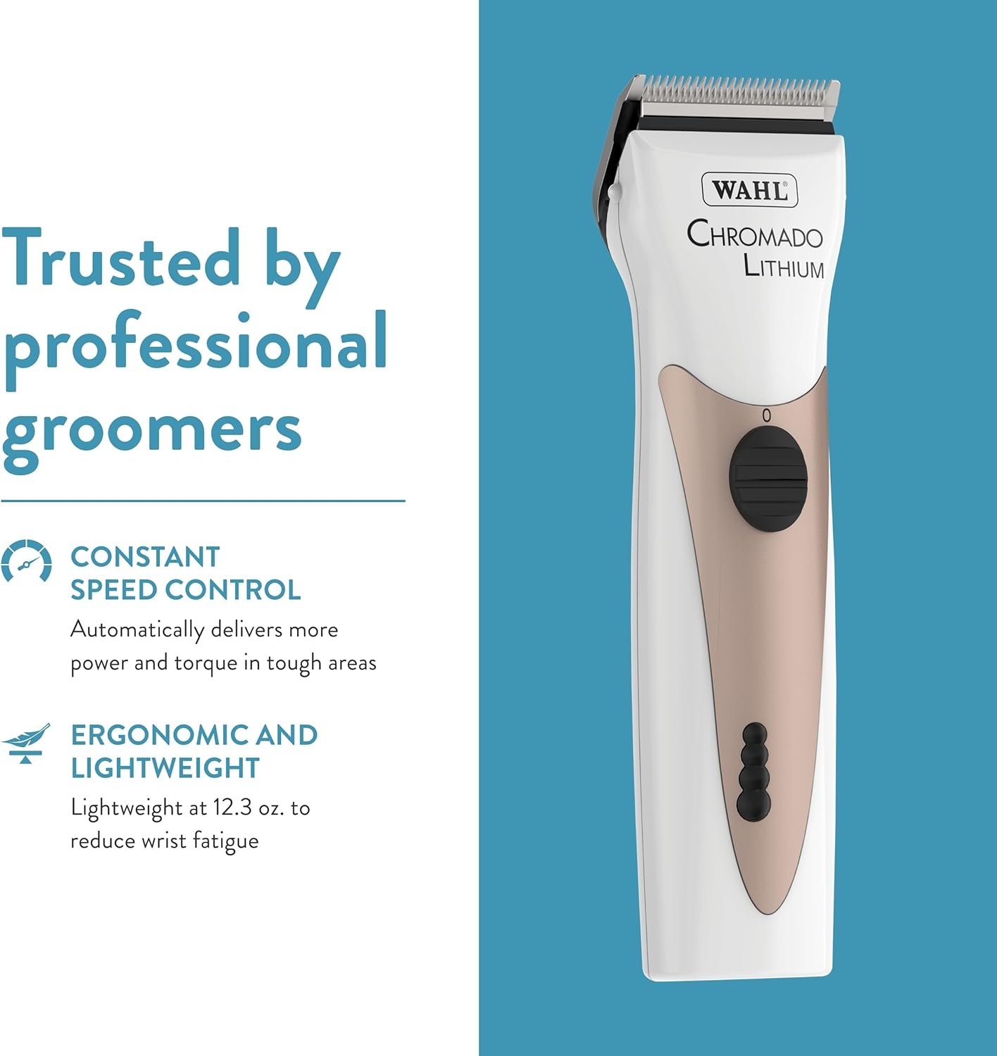 imageWahl Professional Animal Chromado Lithium Pet Dog Cat amp Horse CordedCordless Clipper Kit 418710434 Dog Cat amp Horse Grooming Supplies CordCordless Pet Clippers Black amp SilverWhite and Rose Gold