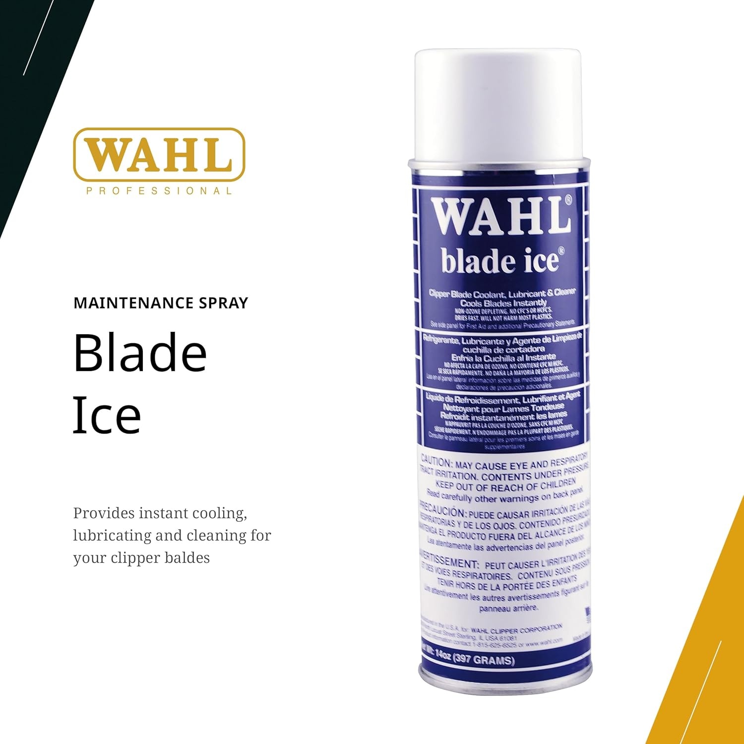 imageWahl Professional Blade Ice Spray Blade Coolant Instant Cooling Lubricant and Cleaner for Clippers and Trimmers 14 Fl Oz