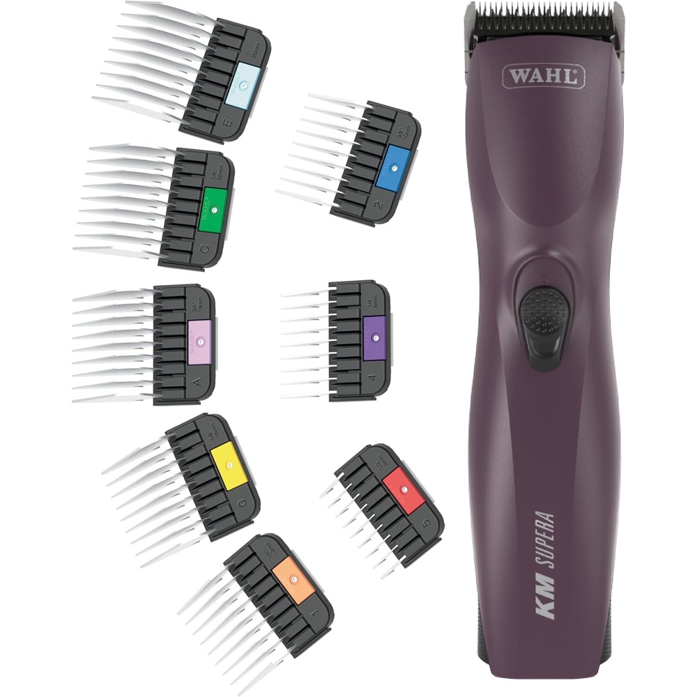 imageWahl Pro Animal KM Supera Cordless Pet Clipper and Stainless Steel Attachment Guide Comb Set