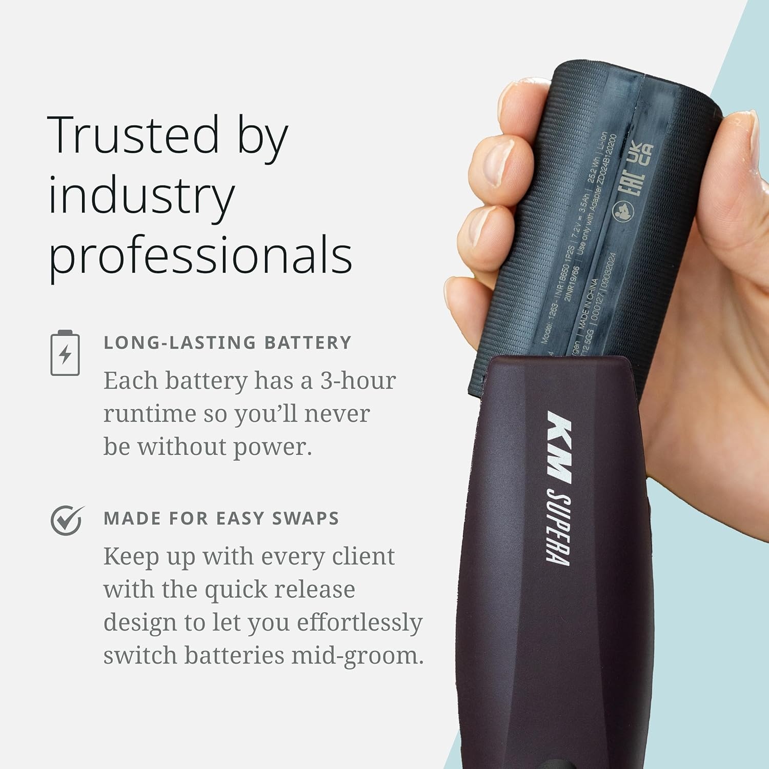 imageWAHL Pro Animal KM Supera Replacement Battery Rechargeable Cat amp Dog Clipper Battery with Charge Indicator amp QuickSwap Technology