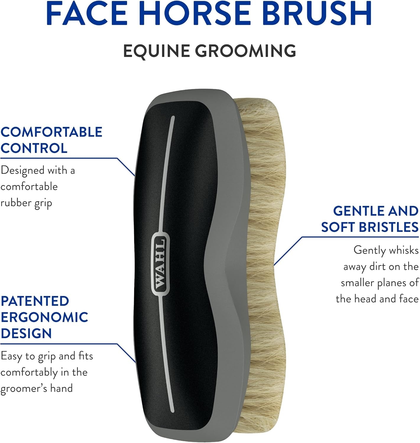 imageWAHL Professional Animal Equine Grooming Face Horse Brush Black