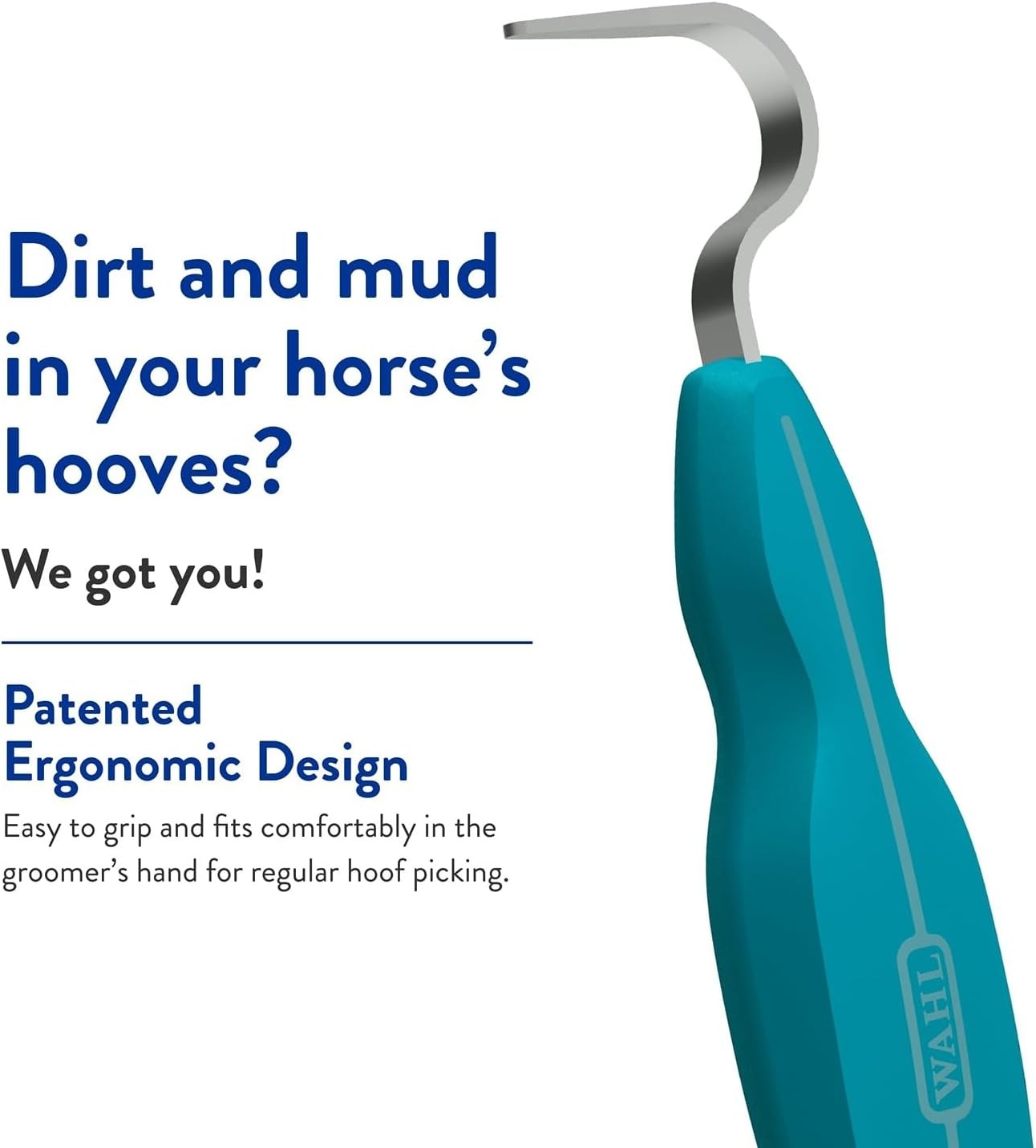 imageWAHL Professional Animal Equine Grooming Horse Hoof Pick 858710 Horse Hoof Pick for Grooming Ergonomic Comfort Rubber Handle Horse Cleaning Tool BlackTurquoise