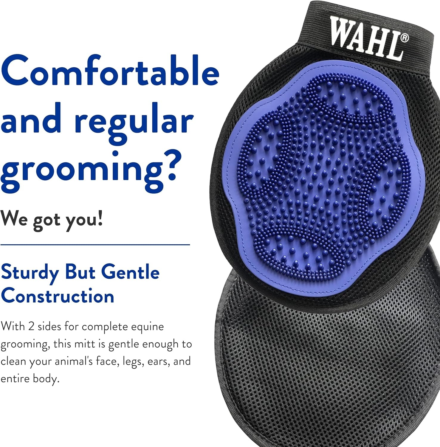 imageWAHL Professional Animal Equine Grooming Mitt Flexible Rubber Brush for Horse Care