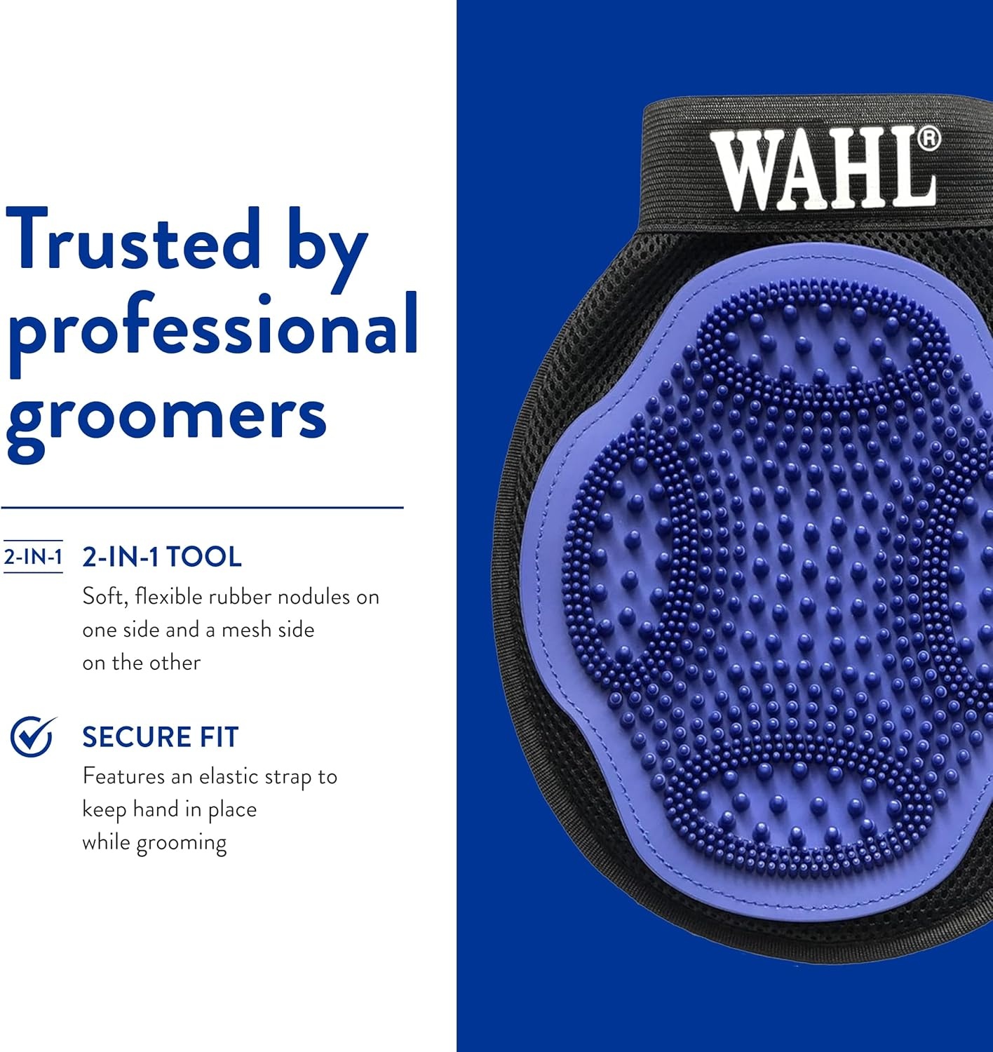 imageWAHL Professional Animal Equine Grooming Mitt Flexible Rubber Brush for Horse Care