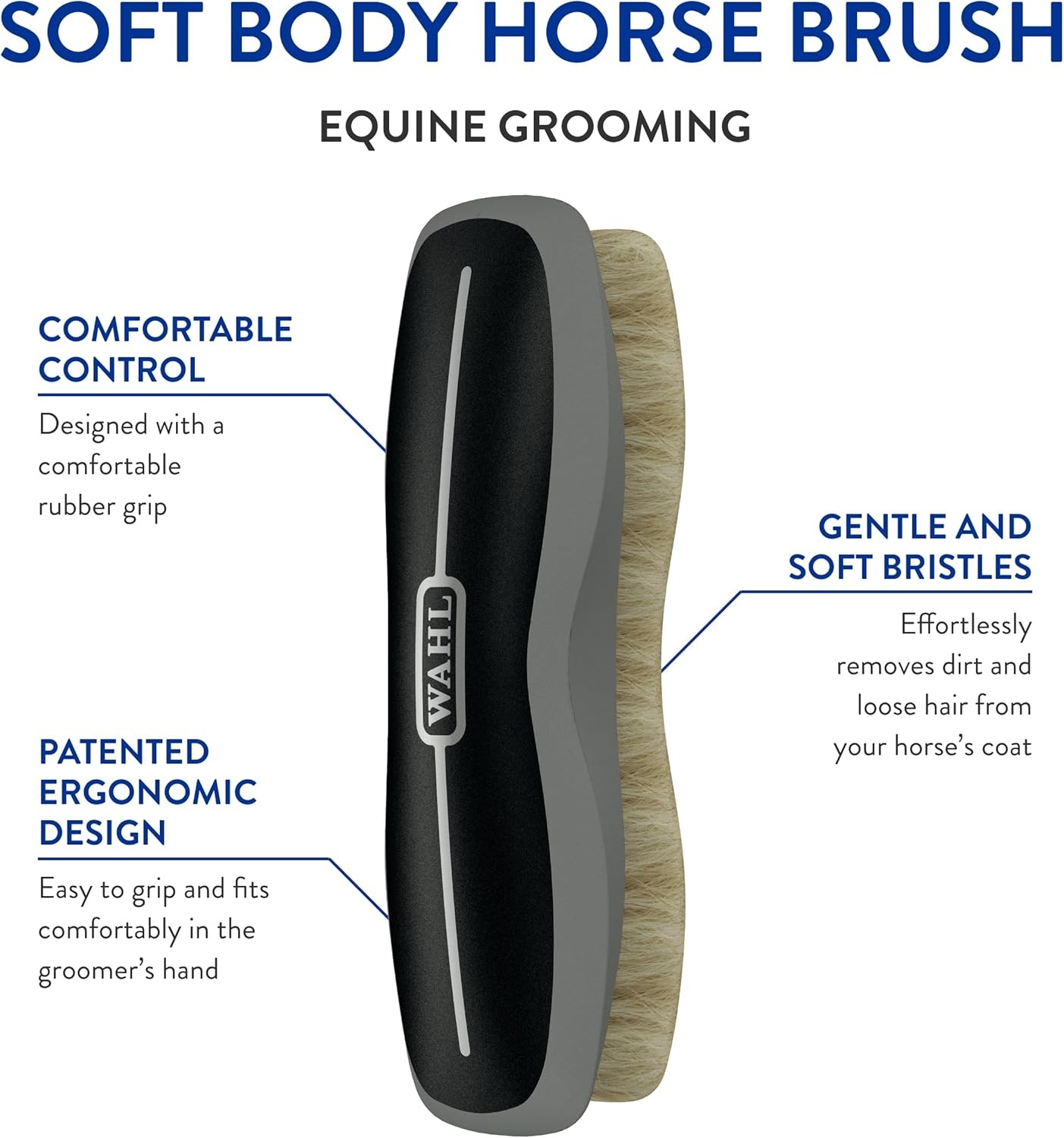 imageWAHL Professional Animal Equine Soft Body Horse Brush Black