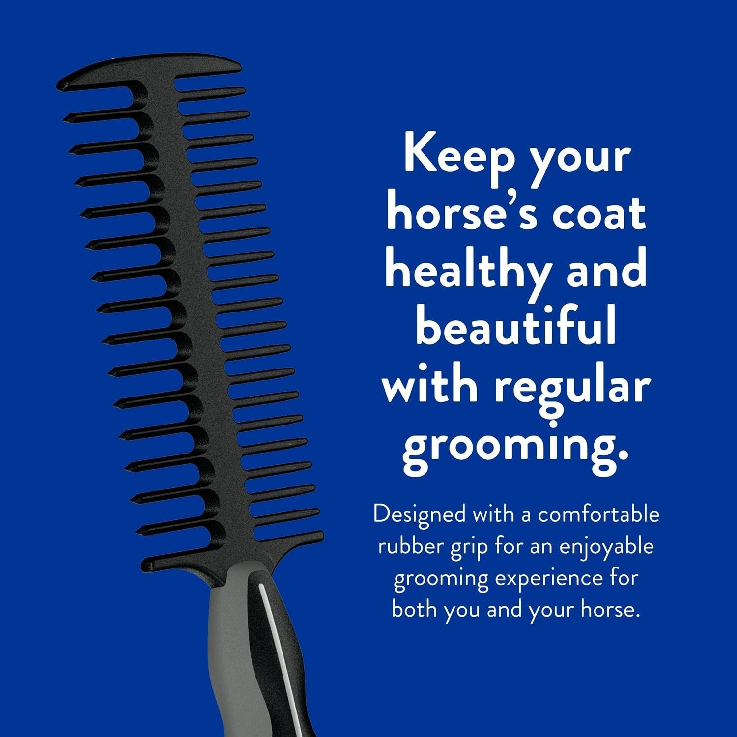 imageWAHL Professional Animal Mane amp Tail Brush Ergonomic Black Braiding Comb 858708 for Equine GroomingBlack