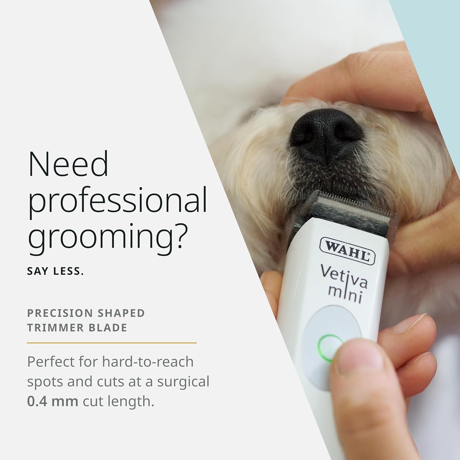 imageWahl Pro Animal Easy Clean Trimmer Blade Replacement Cat amp Dog Grooming Clipper Blade Compatible with Vetiva Mini amp BravMini 04 mm Cut Length