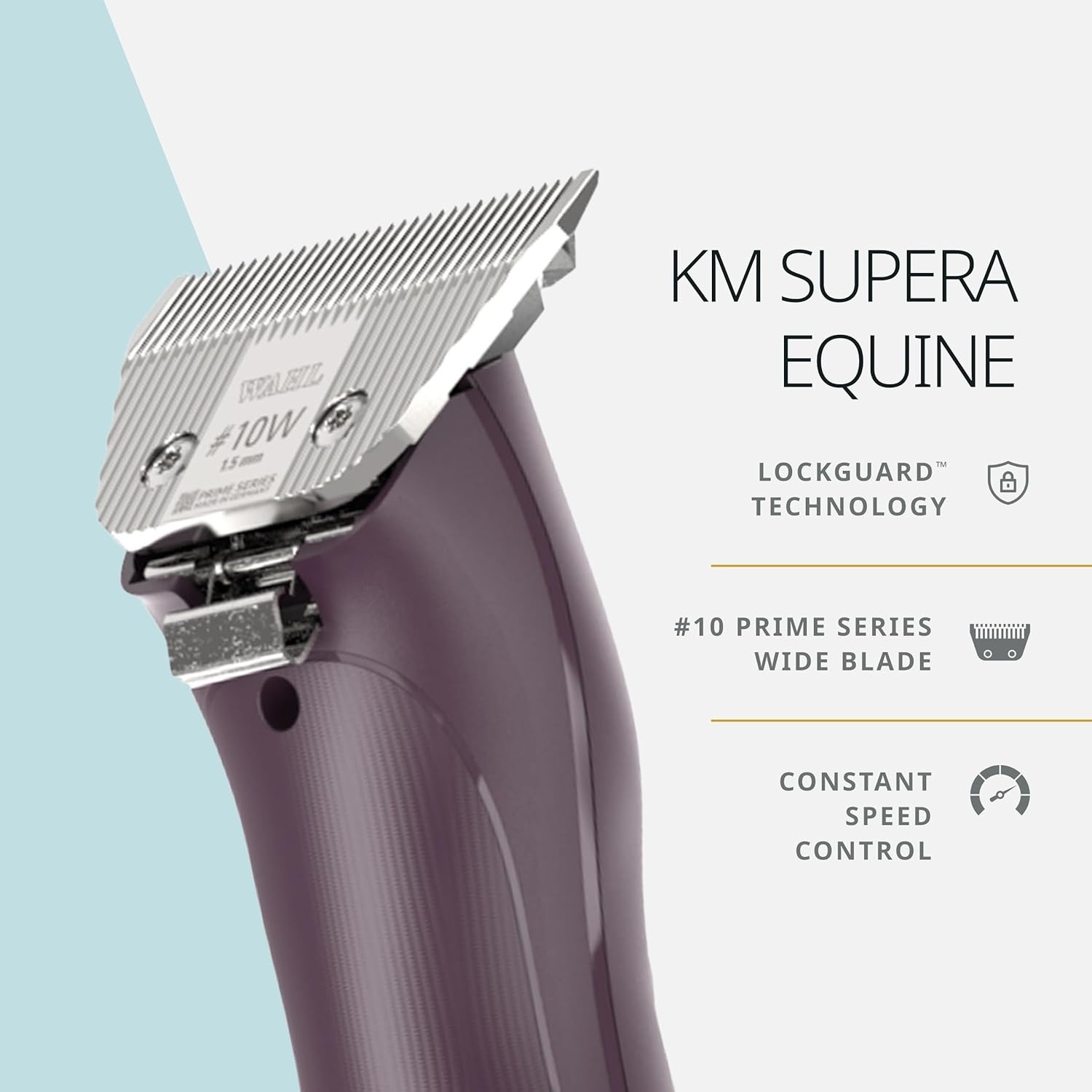 imageWahl Pro Animal KM Supera Cordless Equine Clipper Professional Horse Grooming Clipper Quiet Cordless Clipper BatteryPowered Grooming Tool