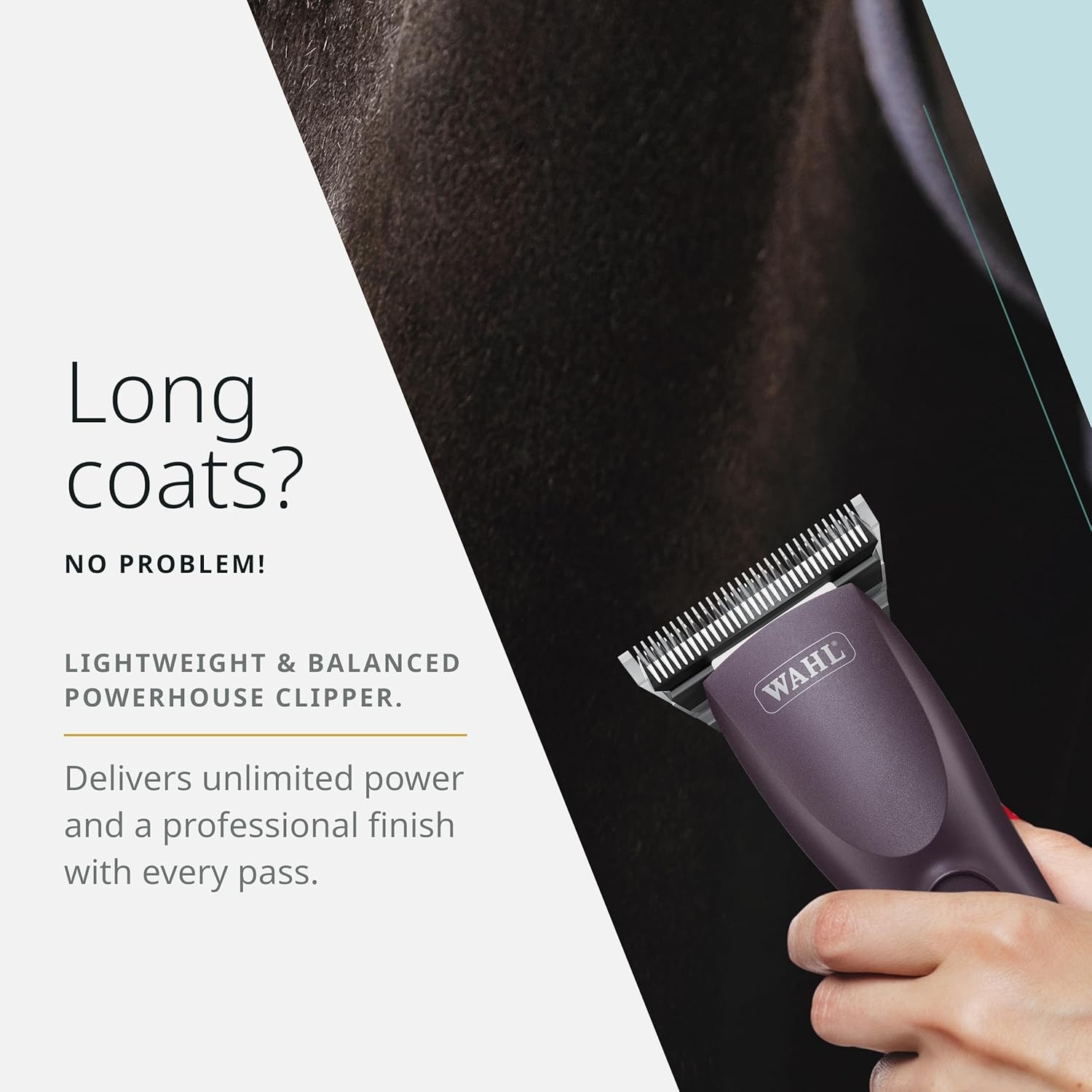 imageWahl Pro Animal KM Supera Cordless Equine Clipper Professional Horse Grooming Clipper Quiet Cordless Clipper BatteryPowered Grooming Tool