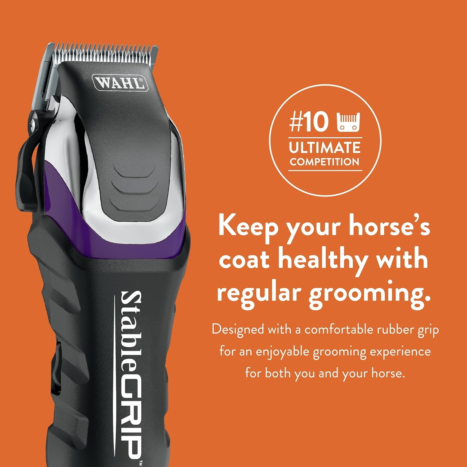 imageWahl Pro Animal Stable Grip Comprehensive Equine Grooming Kit Light Body Clipping Trimming Face Ears amp Fetlocks Stable Grip Clipper EasytoAdjust Cutting Lengths Long Power Cord