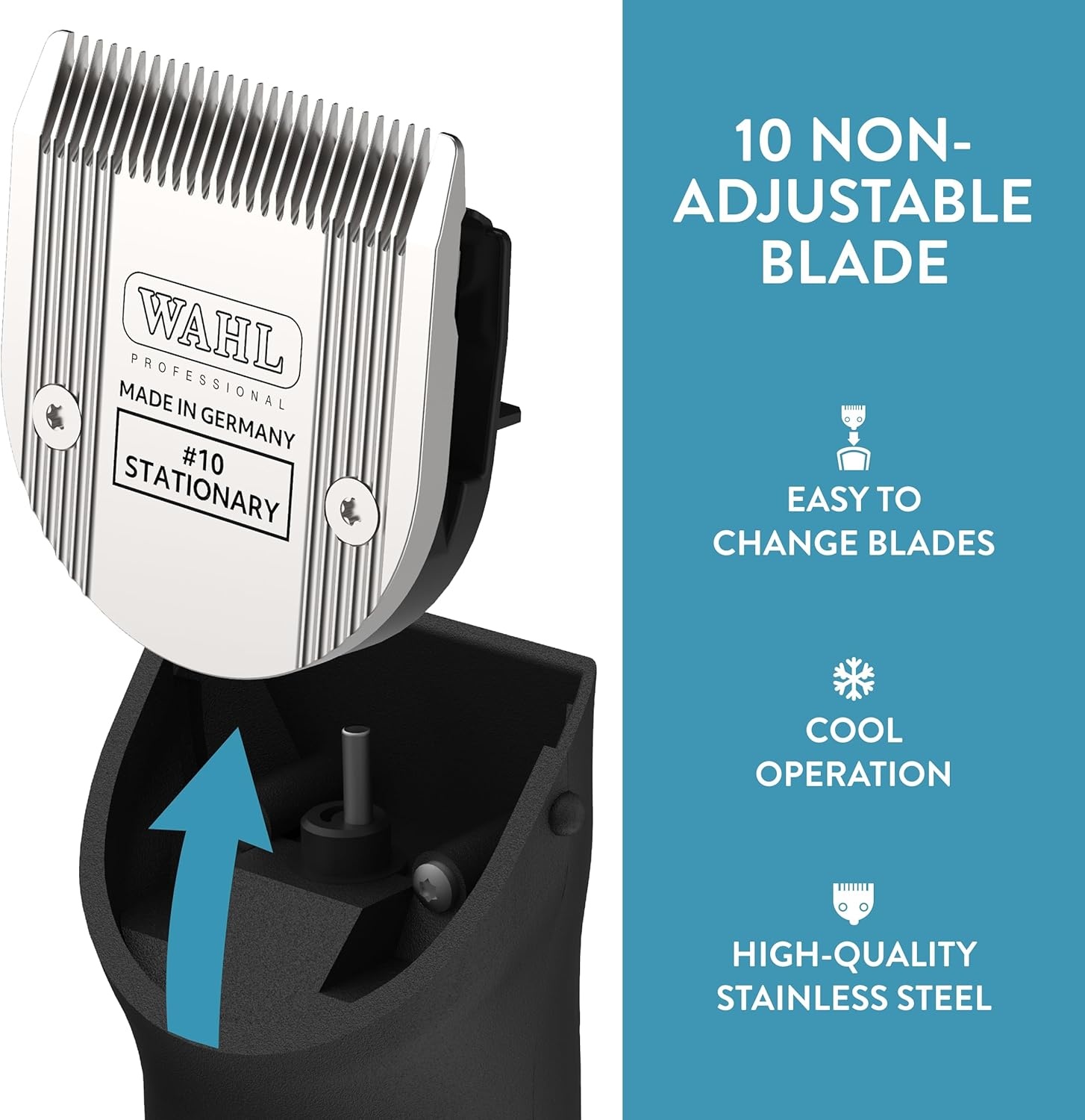 imageWahl Professional Animal 10 NonAdjustable Blade Arco 5 Style Groom Bravura Chromado Creativa amp Figura 5in1 Pet Dog amp Horse Clippers 418737230 Clipper Replacement Blades Silver