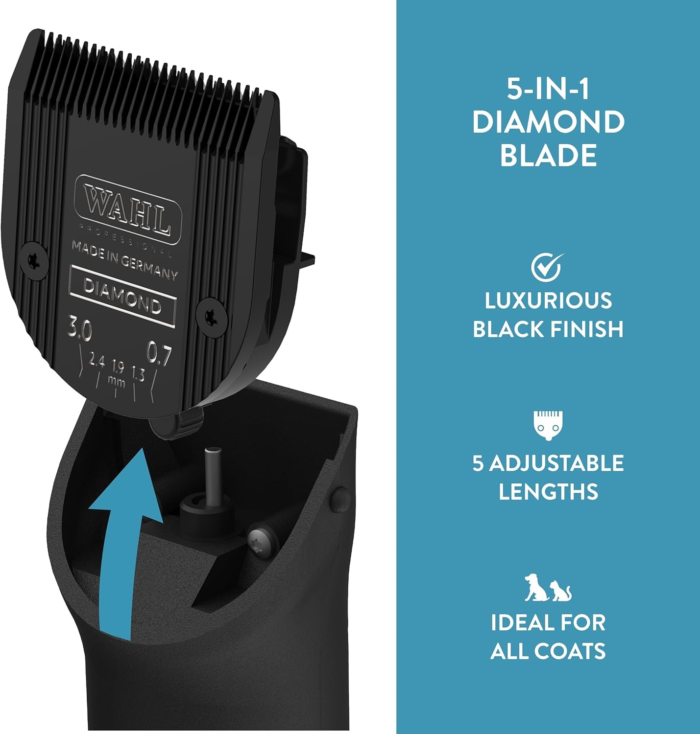 imageWahl Professional Animal 5in1 Diamond Blade Arco 5 Style Groom Bravura Chromado Creativa Figura and Motion Pet Dog and Horse Clippers 418547526Black