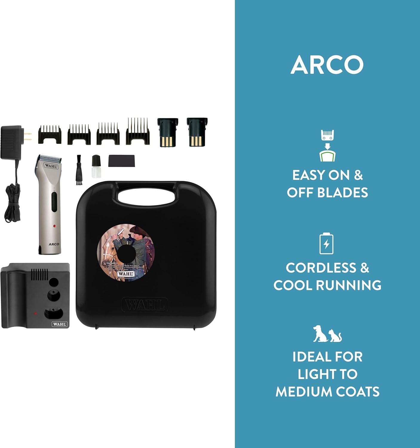 imageWahl Professional Animal Arco Equine Horse Cordless Clipper Kit Champagne 8786800