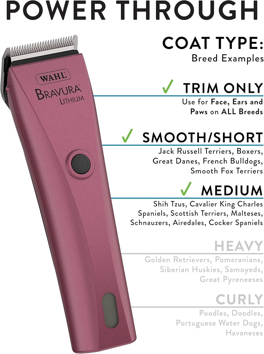imageWahl Professional Animal Bravura Pet Dog Cat and Horse CordedCordless Clipper Kit Purple 418700423Pink