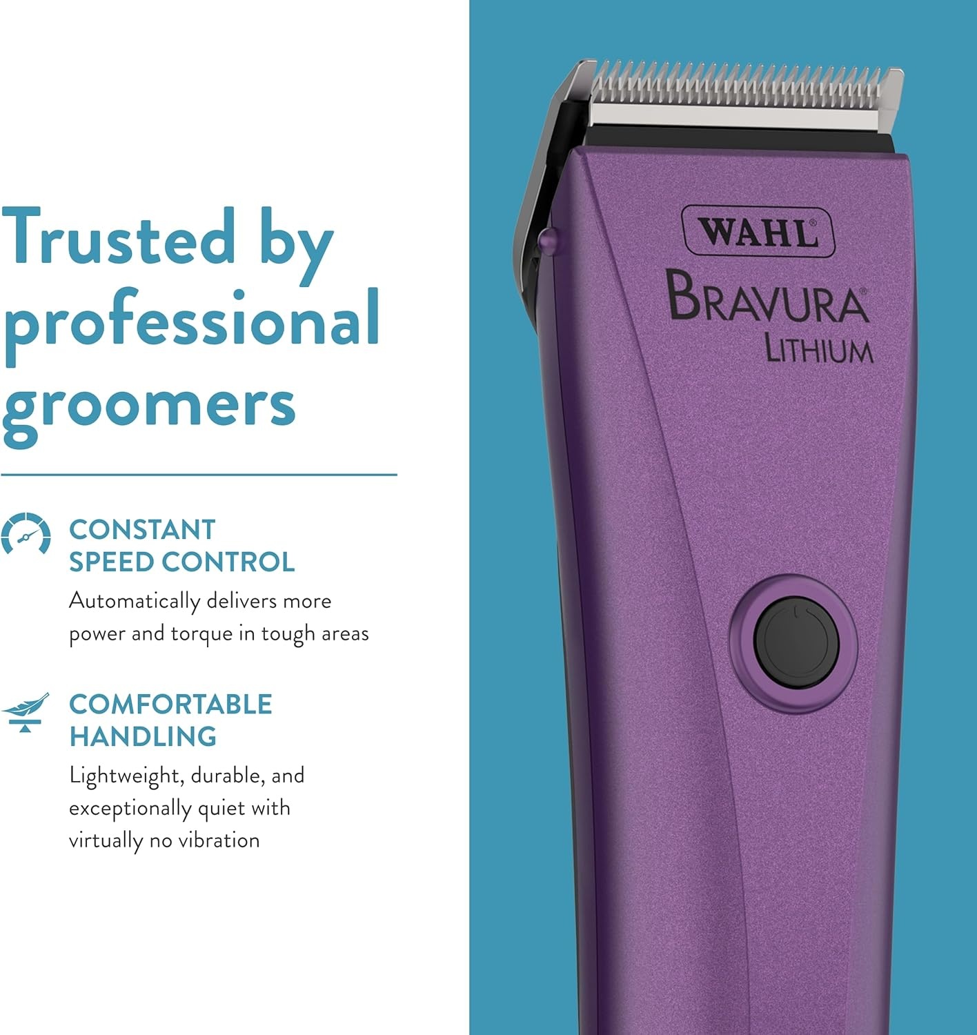 imageWahl Professional Animal Bravura Pet Dog Cat and Horse CordedCordless Clipper Kit Purple 418700423Purple