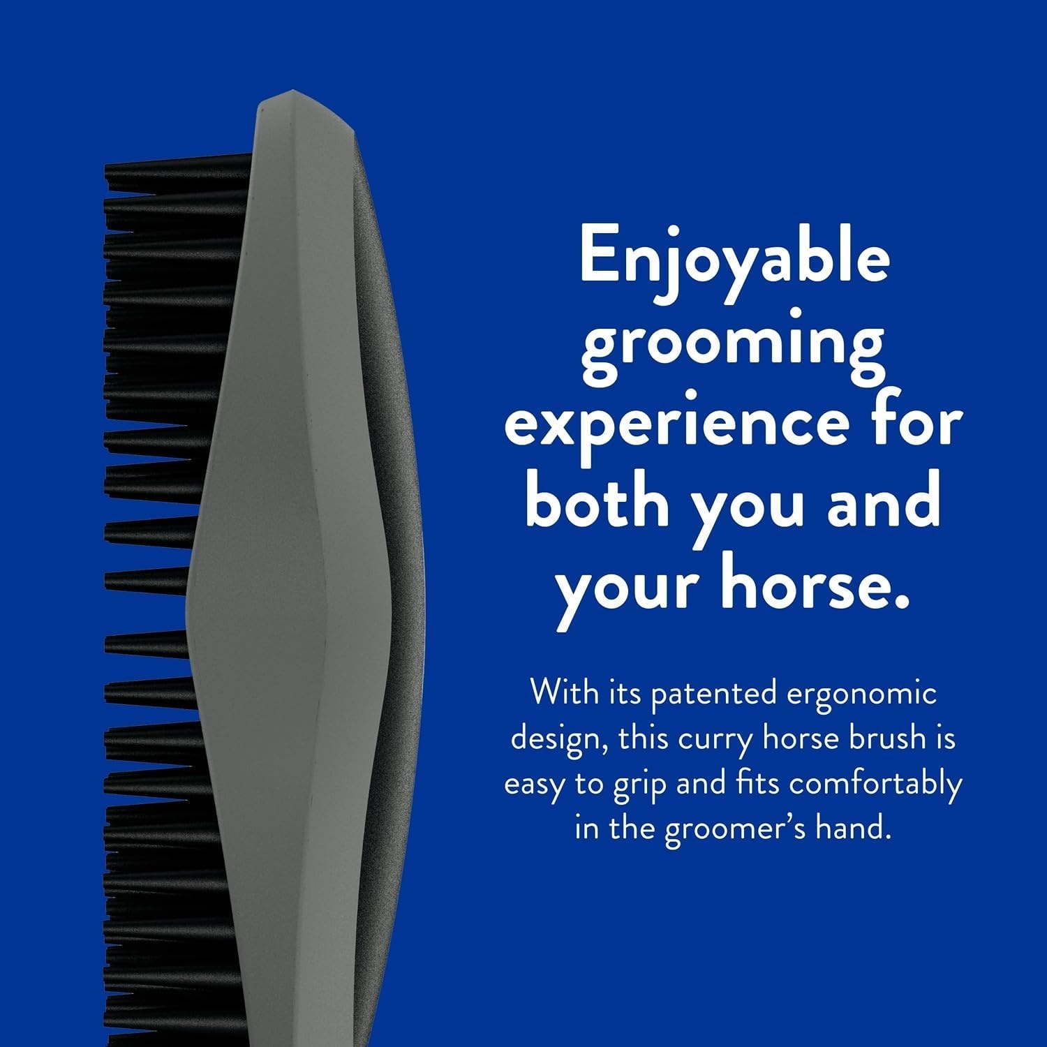 imageWahl Professional Animal Ergonomic Horse Grooming Rubber Curry Brush 858712 Black Hair Type All For EquestriansBlack