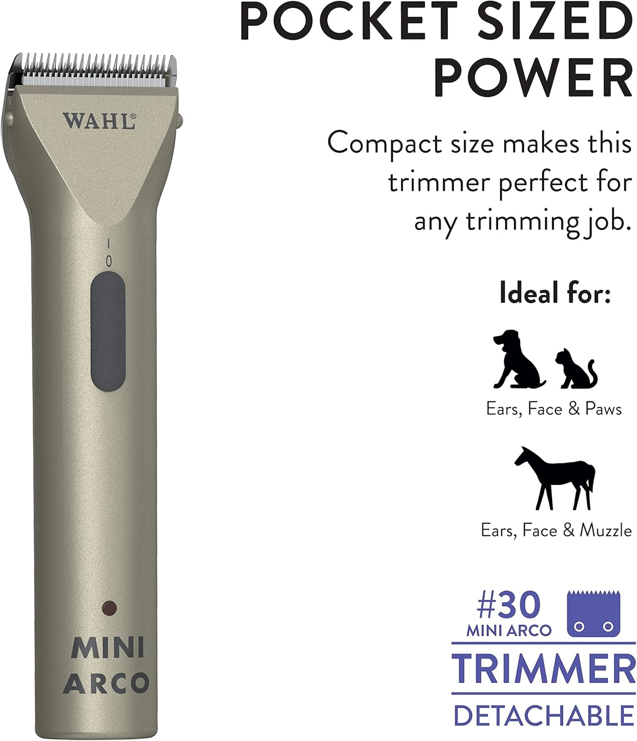 imageWahl Professional Animal MiniArco CordedCordless Pet Dog Cat and Horse Trimmer Kit