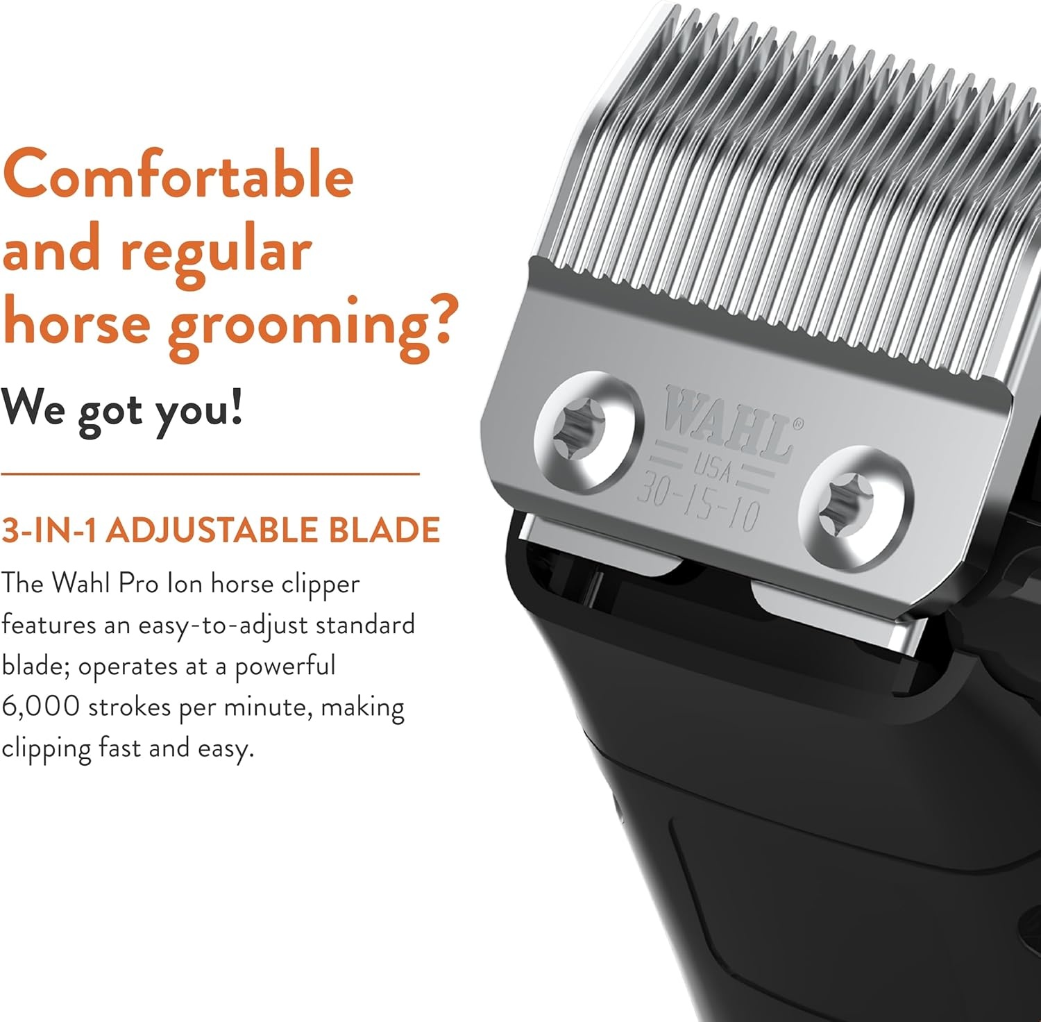 imageWahl Professional Animal Pro Ion Equine Cordless Horse Clipper amp Grooming Kit 9705100 Premium Horse Clippers Horse Grooming Supplies with 2 Hour Run Time