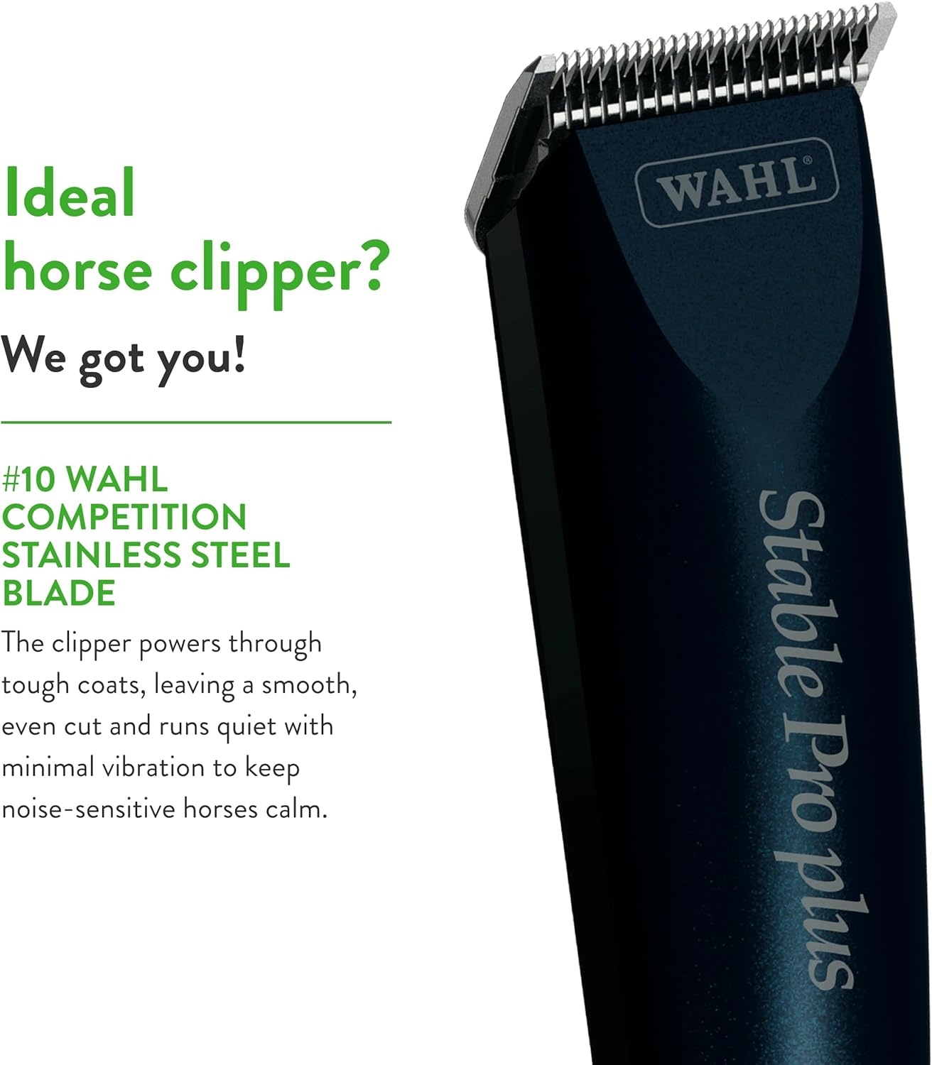 imageWahl Professional Animal Stable Pro Plus Horse Clipper Kit 9774 Premium Horse Clippers Horse Grooming Supplies Lightweight Quiet Cool Clippers 3200 SPM 1 Speed