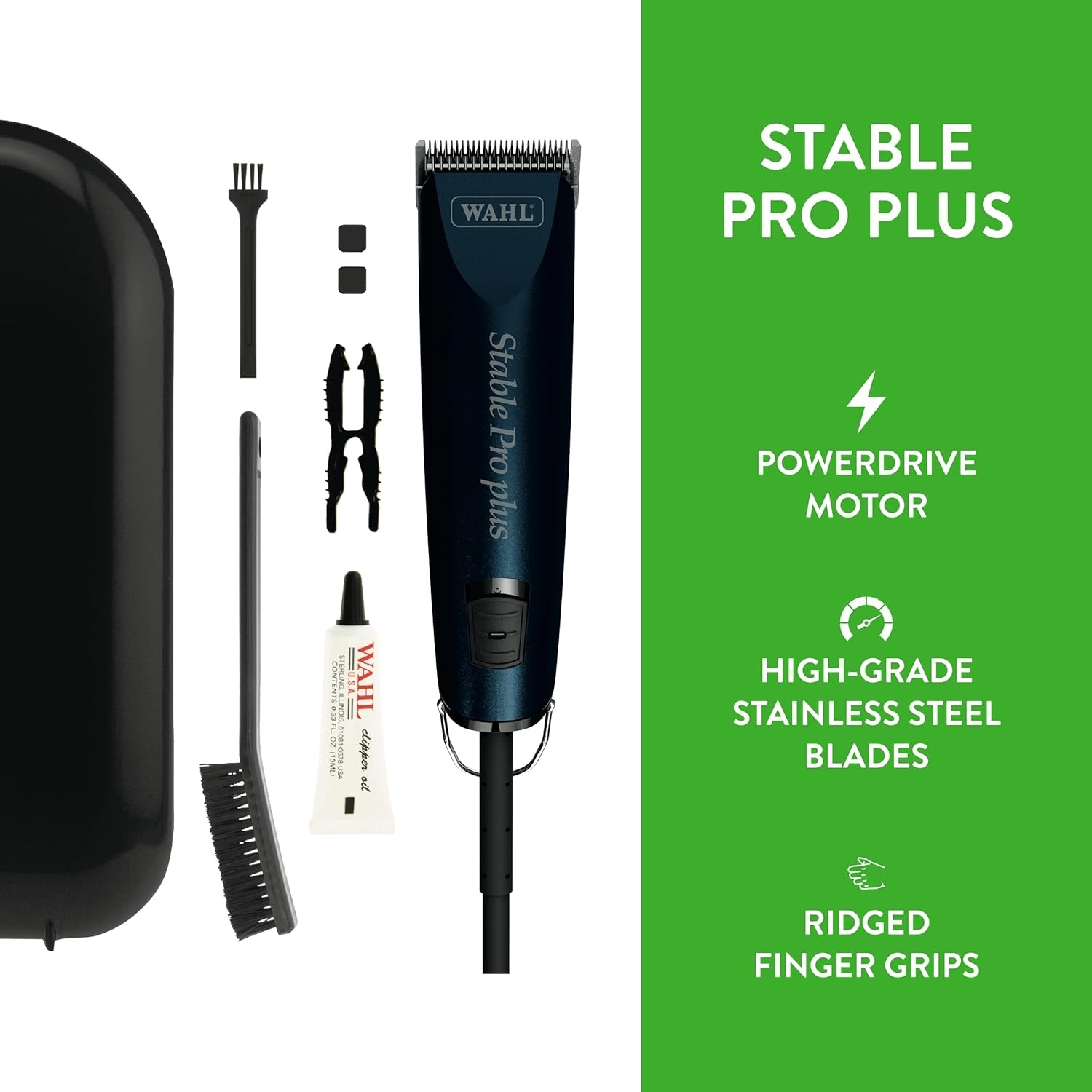 imageWahl Professional Animal Stable Pro Plus Horse Clipper Kit 9774 Premium Horse Clippers Horse Grooming Supplies Lightweight Quiet Cool Clippers 3200 SPM 1 Speed