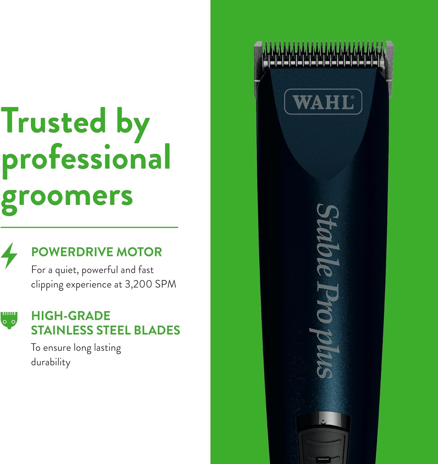 imageWahl Professional Animal Stable Pro Plus Horse Clipper Kit 9774 Premium Horse Clippers Horse Grooming Supplies Lightweight Quiet Cool Clippers 3200 SPM 1 Speed