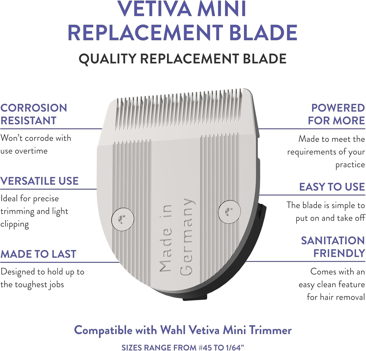 imageWahl Professional Animal Vetiva Mini Cordless Veterinary Trimmer for Dogs Cats amp Pets 88420 for Cats Dogs amp More Veterinary Grade Pet Mini Safe Trimmer WhiteReplacement Blade
