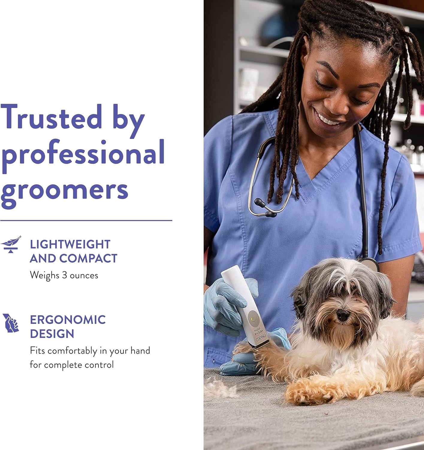 imageWahl Professional Animal Vetiva Mini Cordless Veterinary Trimmer for Dogs Cats amp Pets 88420 for Cats Dogs amp More Veterinary Grade Pet Mini Safe Trimmer WhiteTrimmer
