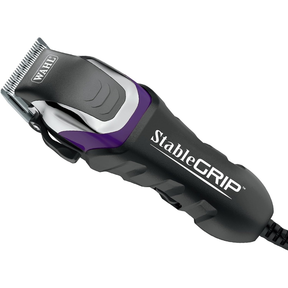 imageWahl Pro Animal Stable Grip Comprehensive Equine Grooming Kit Light Body Clipping Trimming Face Ears amp Fetlocks Stable Grip Clipper EasytoAdjust Cutting Lengths Long Power Cord