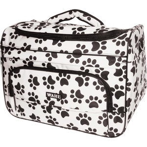 WAHL Professional Animal Travel Tote Bag with Zipper – Travel Bag – Storage Pack for Grooming Supplies – for Dog, Cat & Pet Groomers – 28.8 Inches, Turquoise Paw Print Design (#97764-300)(White and Black)