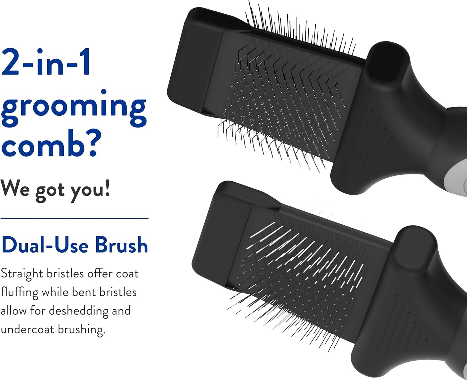 imageWAHL Professional Animal DoubleSided Flex Slicker Brush for Dogs amp Cats 858478 Durable Pin Brush for LongHaired Breeds like Bichon Frises amp Collies Ergonomic Black amp Gray Grooming Tool