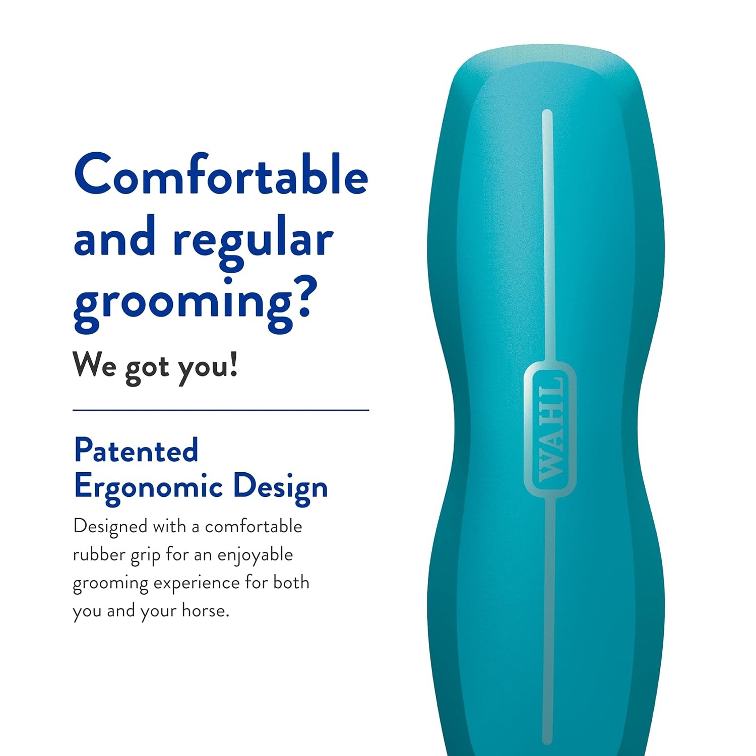 image:imageWAHL Professional Animal Equine Grooming Stiff Body Horse Brush Horse Grooming Brush Comfortable Stiff Equine Brush Ergonomic Design Removes Dirt Sweat amp Loose Hair Turquoise 858705100Turquoise