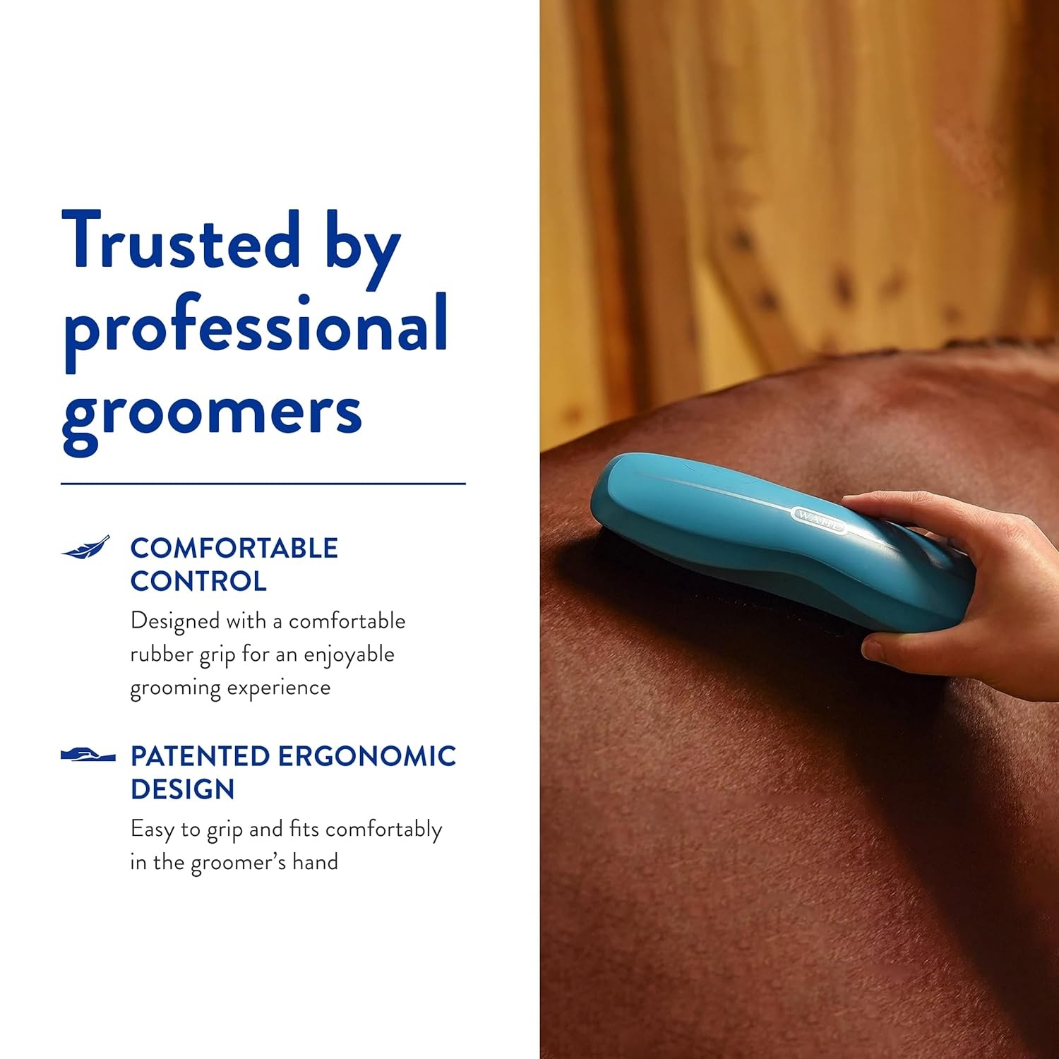 image:imageWAHL Professional Animal Equine Grooming Stiff Body Horse Brush Horse Grooming Brush Comfortable Stiff Equine Brush Ergonomic Design Removes Dirt Sweat amp Loose Hair Turquoise 858705100Turquoise