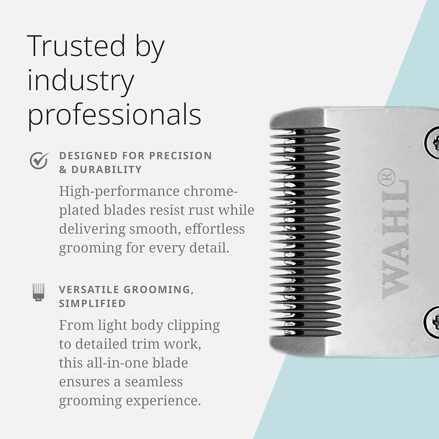 imageWahl Pro Animal 4in1 Bladeset for Smart Clip Pet Clipper Adjustable Grooming Blade for Light Body Clipping Trim Work amp Sanitary Areas HighPerformance ChromePlated Replacement Blade