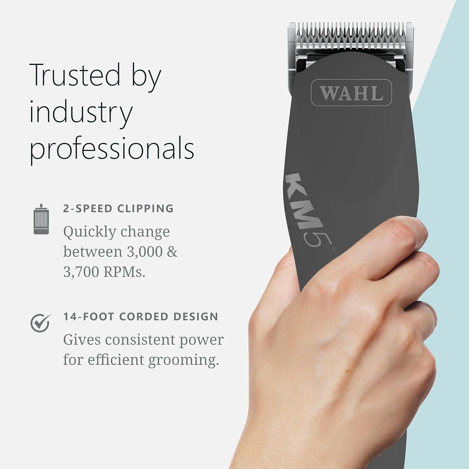 imageWahl Pro Animal Curly Coat KM 2Speed Pro Clipper Cat amp Dog Grooming Clipper for Pet Care Great for Poodles amp Golden Doodles Includes 2 Stainless Steel Guide Combs Gunmetal