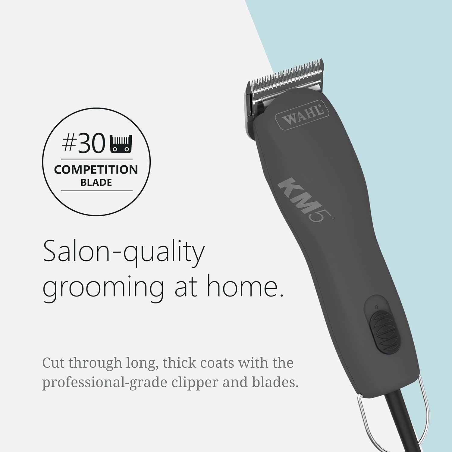 imageWahl Pro Animal Curly Coat KM 2Speed Pro Clipper Cat amp Dog Grooming Clipper for Pet Care Great for Poodles amp Golden Doodles Includes 2 Stainless Steel Guide Combs Gunmetal