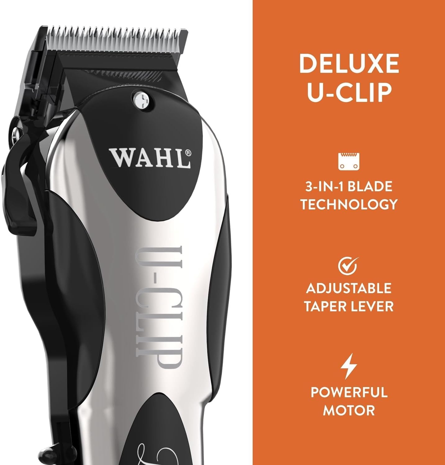 imageWahl Pro Animal Deluxe UClip Dog amp Cat Trimmer with 3 Cutting Lengths amp 7 Attachment Combs Premium Grooming Tools for Light amp Medium Coats Black amp Chrome